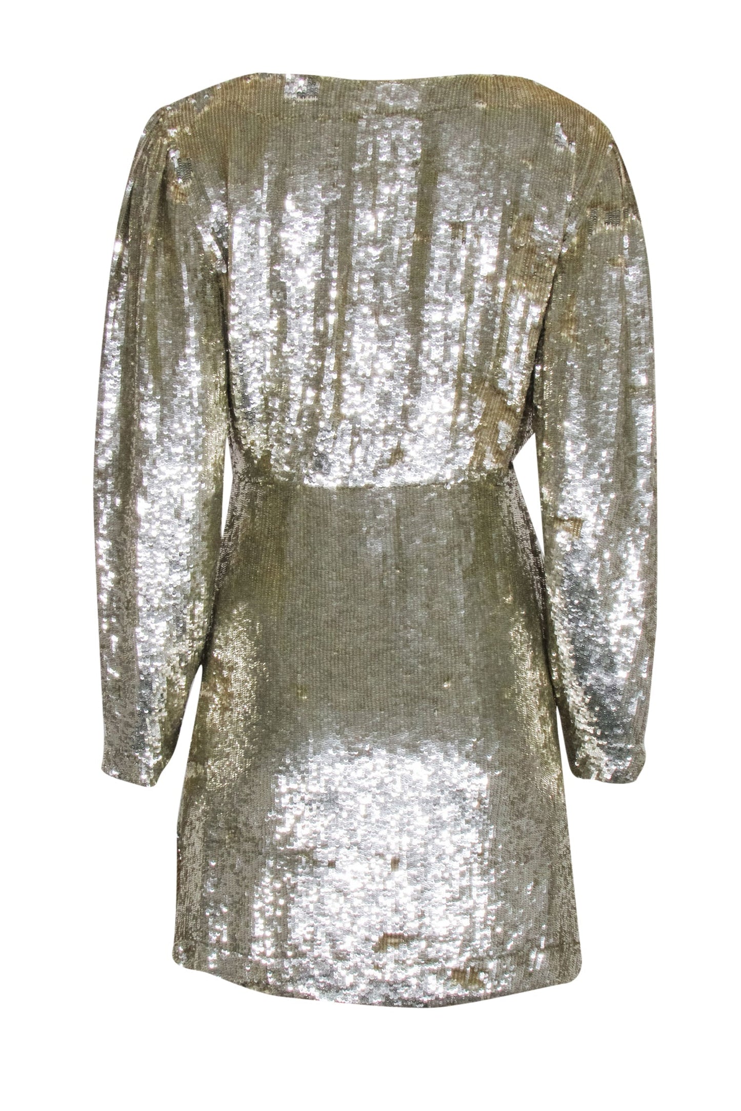 Retrofete - Gold Sequin Wrap Bodice Stacey Dress Sz L